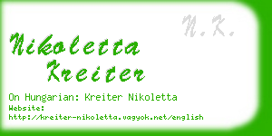 nikoletta kreiter business card